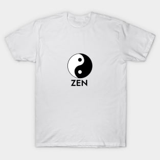 Zen Yin Yang Design on White. T-Shirt